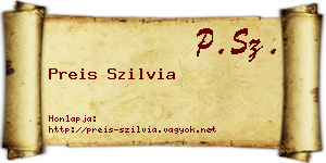 Preis Szilvia névjegykártya